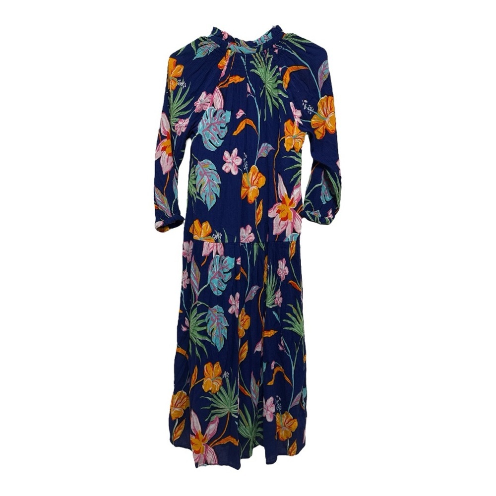 Tori Richard Honolulu Floral Dress with Tropical Print Size Small Resort Wear - Picture 2 of 5